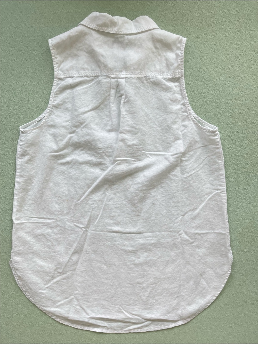 J. Crew White Linen Blend Popover Collared Top - Picture 4 of 7